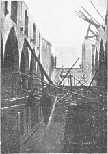 Interior of PEEL CHURCH the day after the hurricane of February, 1903