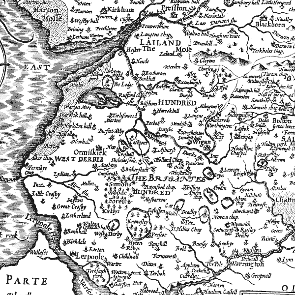 map of SW Lancs