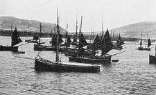 Luggers at anchor, Port St Mary Bay