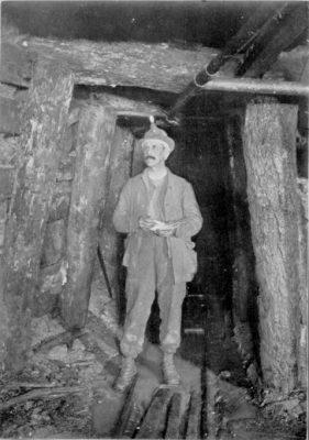 Photo of Sir C Le Neve Foster in Foxdale Mine, 1897