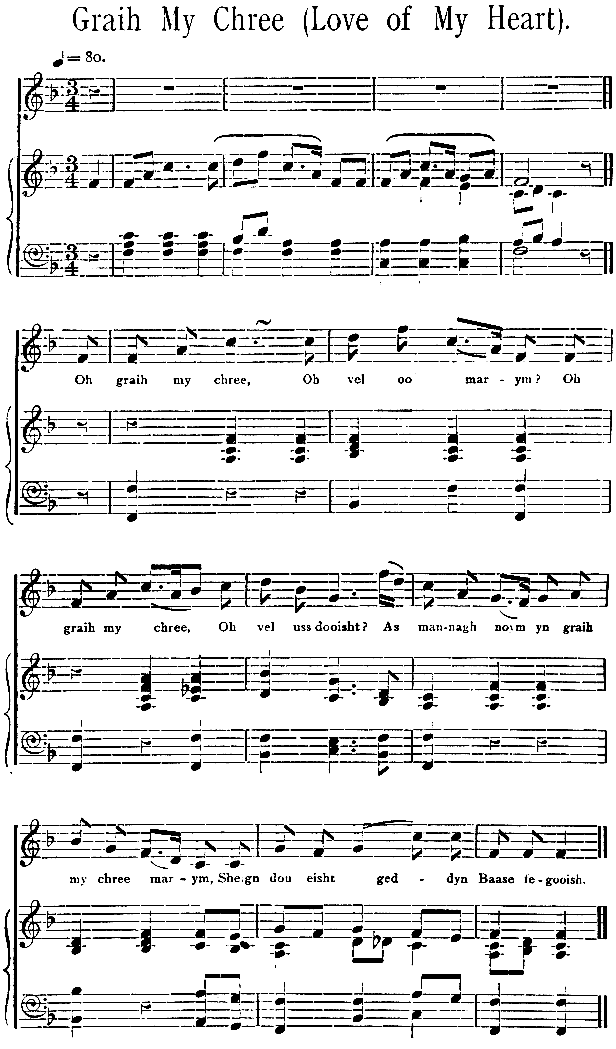 Music, Manx Ballad, 1896 - Graih my Chree