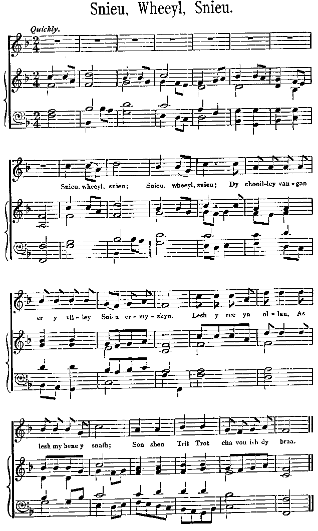 Music, Manx Ballads, 1896 - Arrane Queeyl-nieuee (Spinning Wheel song)
