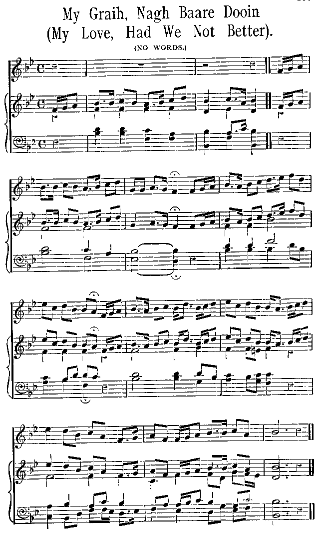 Music, Manx Ballads, 1896 - My Graih nagh baare