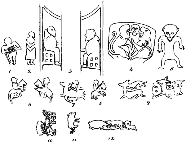 HUMAN AND ANIMAL FORMS ON PRE-SCANDINAVIAN PIECES