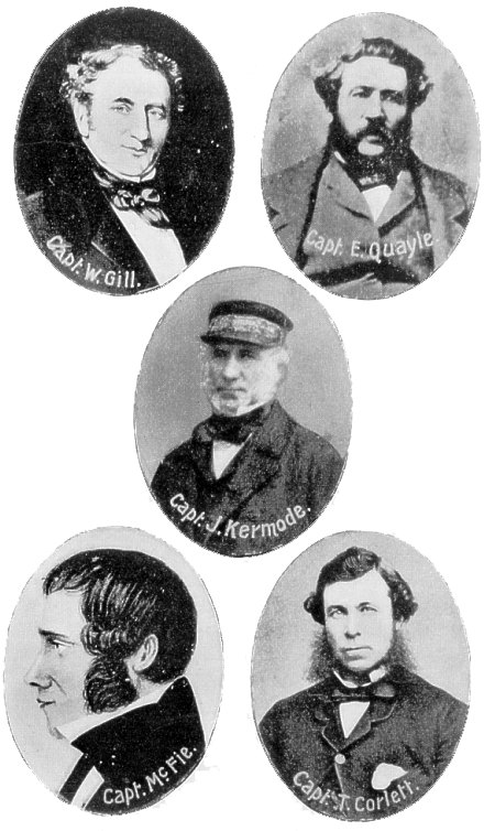 Captains W.Gill, E Quayle, J. Kermode,McFie, T.Corlett