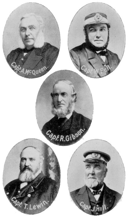 Captains A McQueen, W. Fell, R.Gibson, T. Lewin, J.Hill