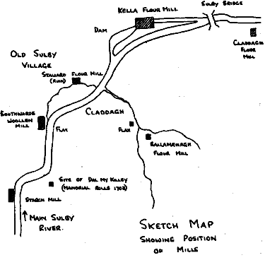 sketch map of Sulby Mills