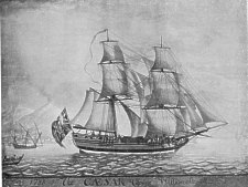 Brig Caesar anchored in Bay of Naples, 1788