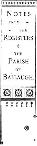 Notes from the Registers  the Parish of Ballaugh