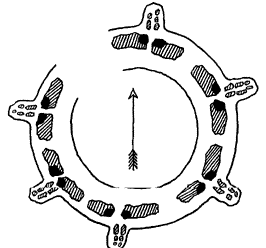 conjectured ground plan of Meayll Circle as ring mound