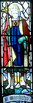 Den hellige Maughold, glassmaleri i kirken St Johns