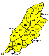 map showing parishes