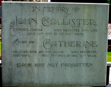 Knox designed Commemorative Grave Marker - John Collister