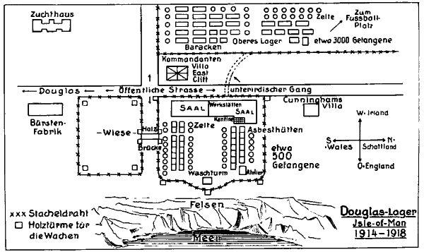 Plan taken from F.E. Dunbar-Raldreuth 'Die Männerinsel' Leipzig 1940