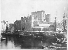 Castle Rushen and castletown harbour, c.1895